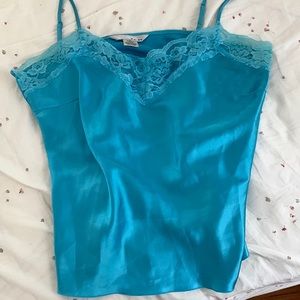 Turquoise satin camisole by WD New York size 8